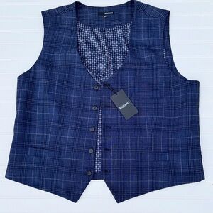 *NWT* Murano Dark Blue Plaid Men's Vest